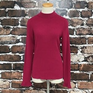 Rachel Parcell Sweater Mock Neck Bell Sleeve Large